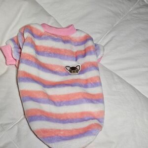 Pink & Purple Striped Dog Sweater - Soft & Cozy